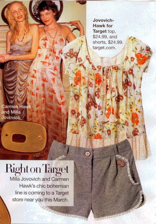 First Look: Jovovich Hawk for Target. Thanks to reader h for the tip, First Look: Jovovich Hawk for Target. Thanks to reader h for the tip,