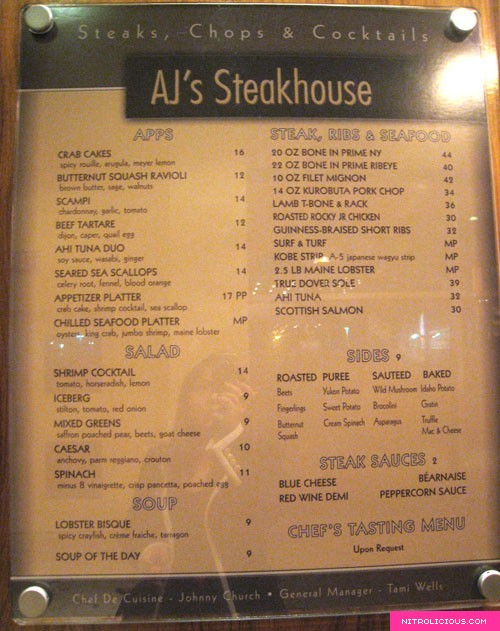 Valentines Day Dinner @ AJs Steakhouse