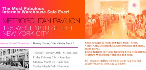 INTERMIX Warehouse Sale   2/28 to 3/2