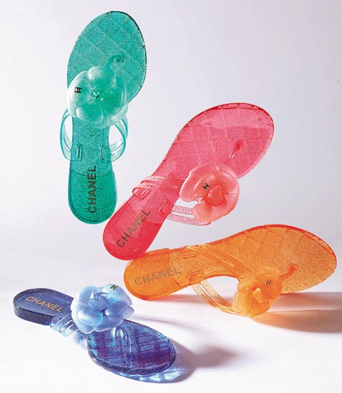 Chanel Rubber Flower Flip Flops