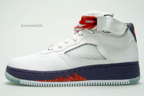 Air Jordan Force V (5) GS   White   Sunburst   Grey Violet