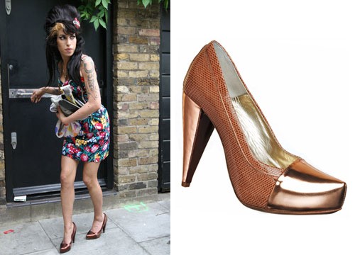 Amy Winehouse in her Jonathan Kelsey Amy Shoes