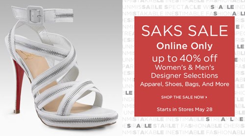 saks sale photo Saks Sale Online Only Up to 40% Off