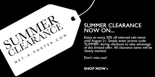 Net a Porter Summer Clearance   Extra 20% Off!