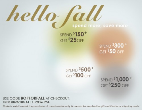 Shopbop.com   Spend More, Save More for Fall