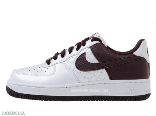 Nike Air Force 1 Womens   Quilted   Metallic Summit   Burgundy