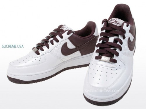 Nike Air Force 1 Womens   Quilted   Metallic Summit   Burgundy