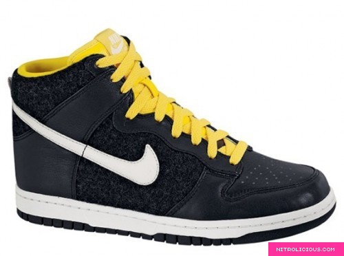Nike Womens Dunk High Premium - Black - Tour Yellow