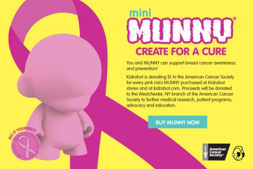 Kidrobot Pink Mini Munny for Breast Cancer Awareness Month!