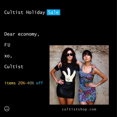 Cultist Holiday Sale   20% to 40% Off!