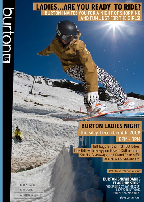 BURTON Ladies Shopping Night   December 4th