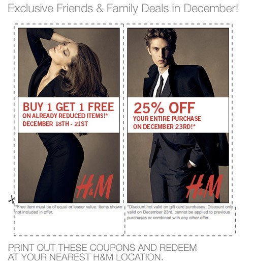 H&M Exclusive Friends & Family Offer!