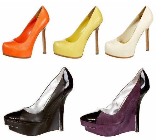 Bebe Liza Leather Platform Pump & France Wedge