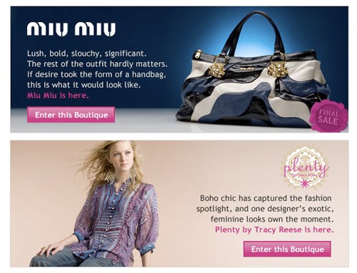 Miu Miu and Plenty Sale on RueLaLa