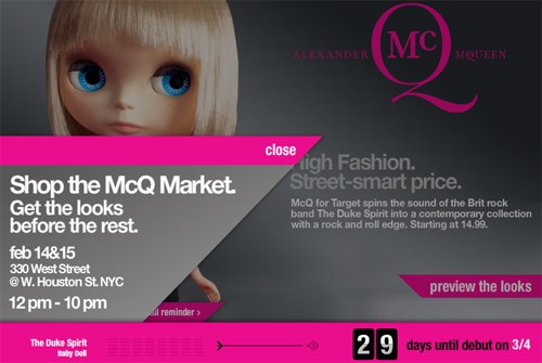 McQ Alexander McQueen for Target Countdown!