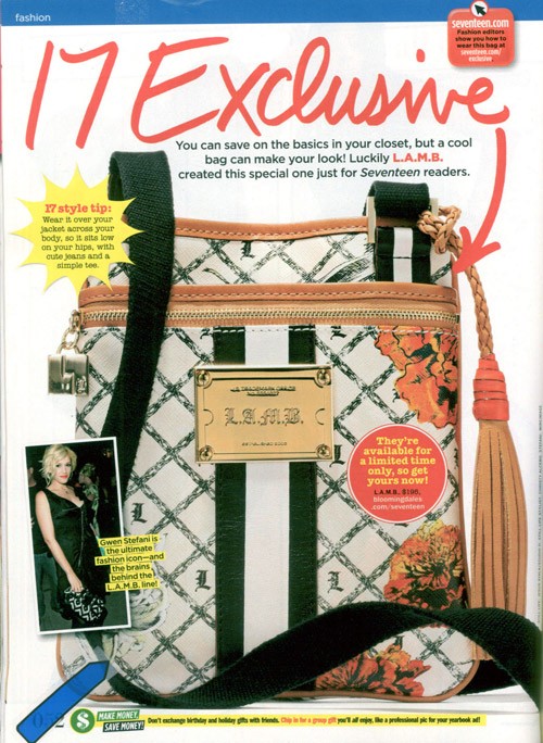 L.A.M.B. Handbag Exclusive with Seventeen Magazine