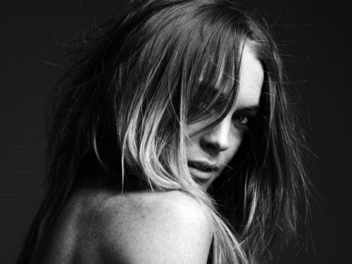 Lindsay Lohan Strips for Hedi Slimane