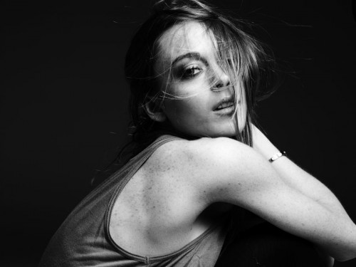 Lindsay Lohan Strips for Hedi Slimane