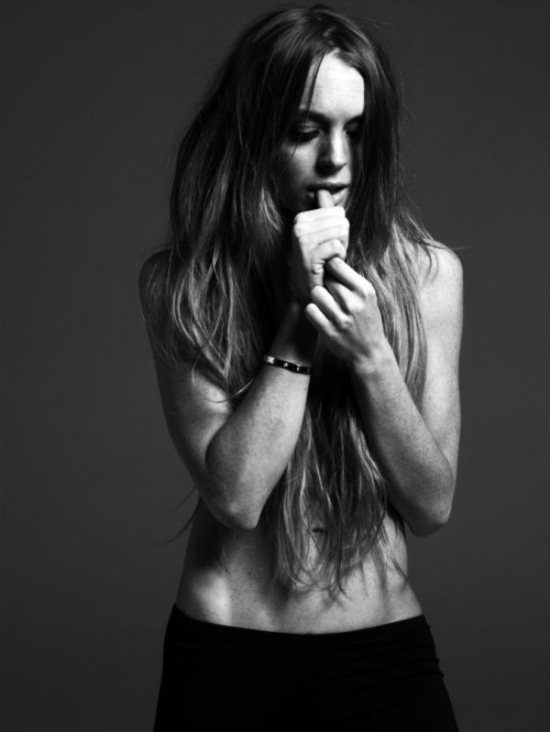 Lindsay Lohan Strips for Hedi Slimane