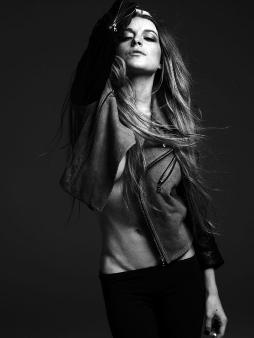 Lindsay Lohan Strips for Hedi Slimane