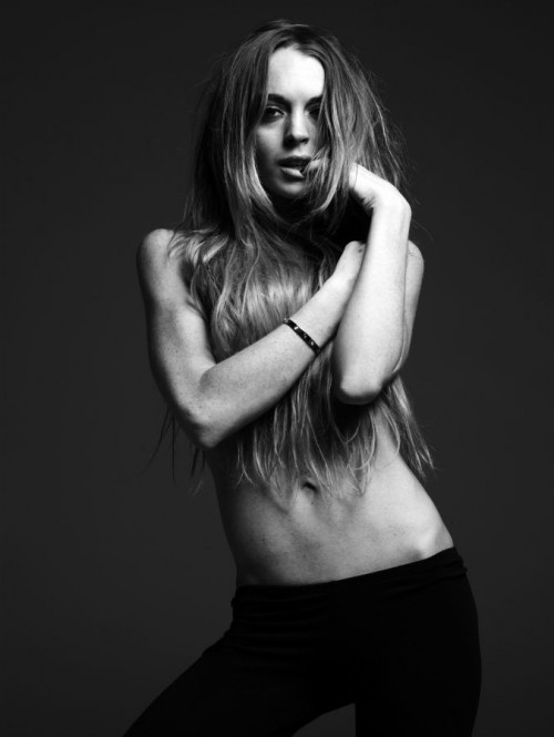 Lindsay Lohan Strips for Hedi Slimane