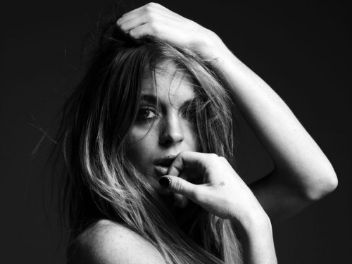 Lindsay Lohan Strips for Hedi Slimane