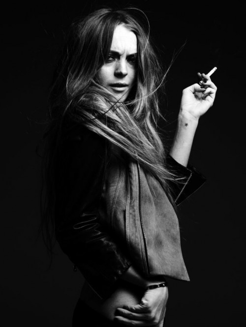 Lindsay Lohan Strips for Hedi Slimane