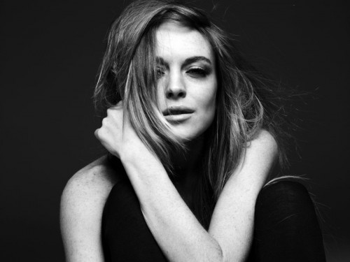 Lindsay Lohan Strips for Hedi Slimane