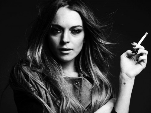 Lindsay Lohan Strips for Hedi Slimane