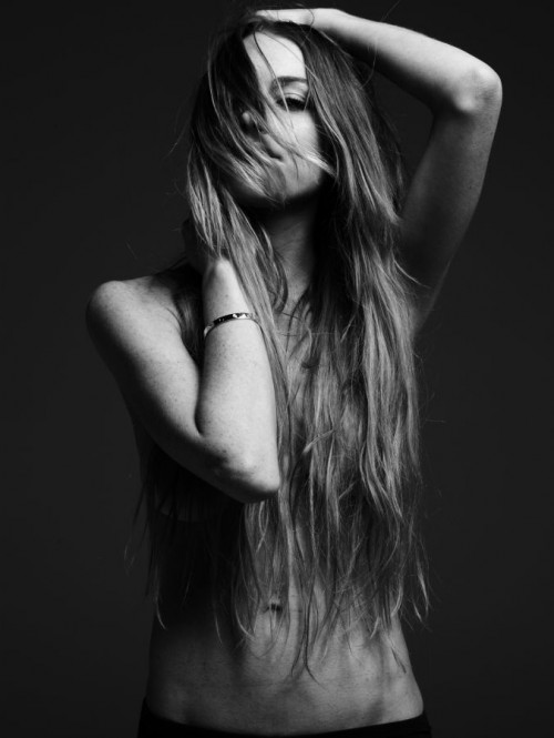 Lindsay Lohan Strips for Hedi Slimane