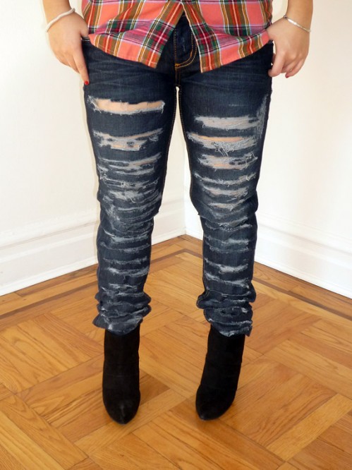 DIY Slashed/Ripped Jeans