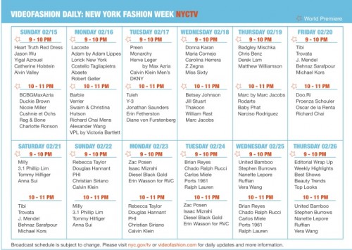 Videofashion Daily for New York Fashion Week