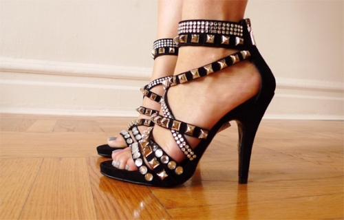 Zara Studded Rhinestone Sandals