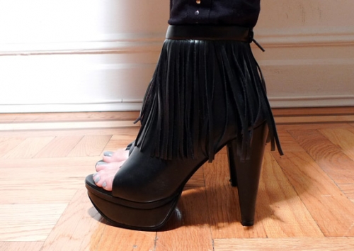 Forever 21 Fringe Open Toe Boots