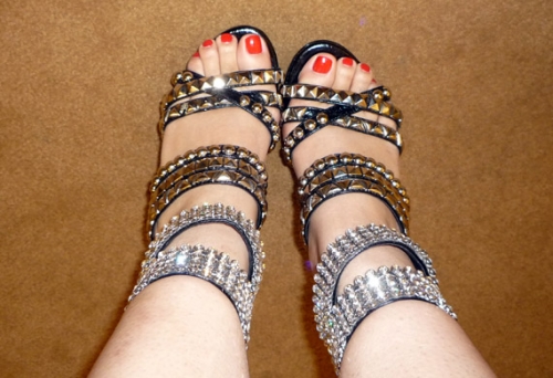 Jeffrey Campbell Mel Studded Rhinestone Sandals