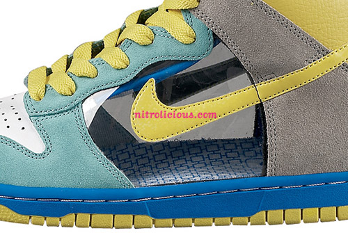 Nike Womens Dunk High 6.0 - Blue - Yellow - Translucent