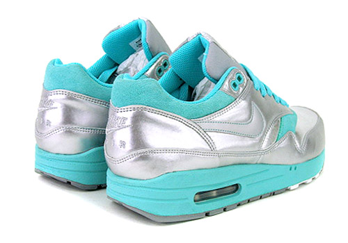 Nike Womens Air Max 1   Metallic Silver   Turquoise
