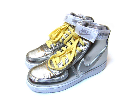 Nike Womens Vandal High   Metallic Silver   Yellow