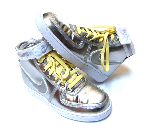 Nike Womens Vandal High   Metallic Silver   Yellow