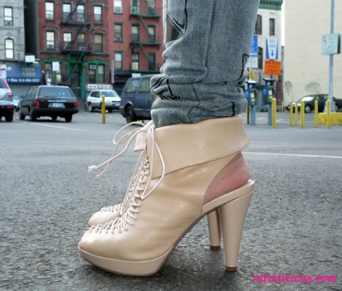 Jeffrey Campbell Doo Lace Up Peep Toe Shoes