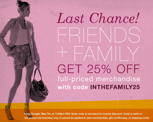 Shopbop Friends + Family Sale   25% Off