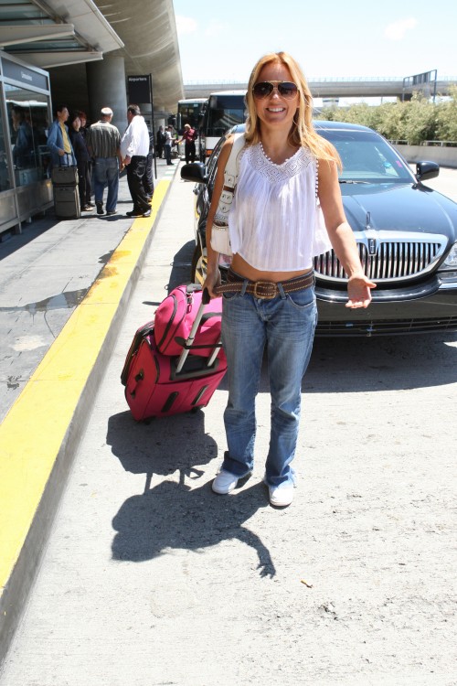 Geri Halliwell, Emma Bunton and Jade Jones arrive to San Francis