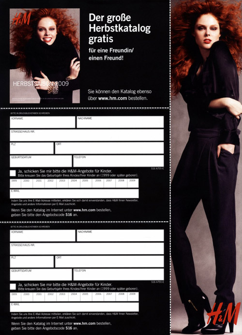 H&M Fall 2009 Catalog ft. Coco Rocha