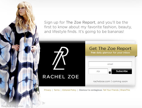 Rachel Zoe Fashion Newsletter   The Zoe Report