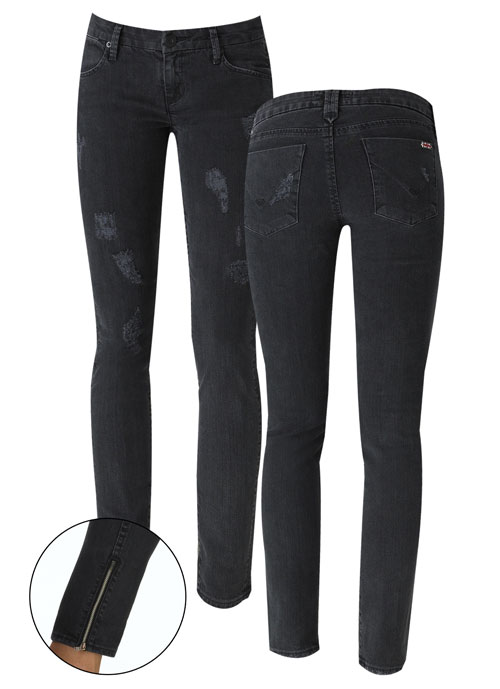 Hudson Jeans Distressed Skinny with Ankle Zipper