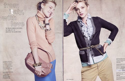 Jessica Stam for J.Crew October 2009 Catalog