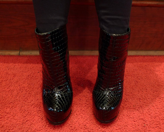 Bebe Tyra Croc Ankle Bootie