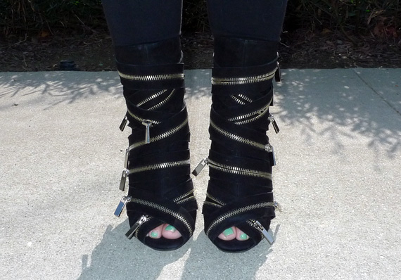Jeffrey Campbell Legal Suede Zipper Wedge