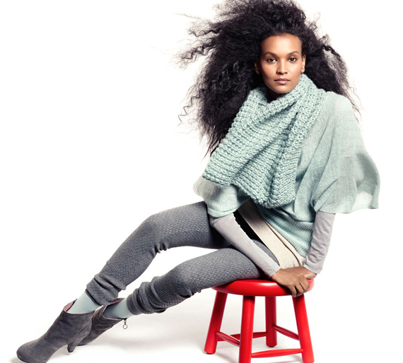 Liya Kebede for H&M Fall 2009 Knitwear Ad Campaign