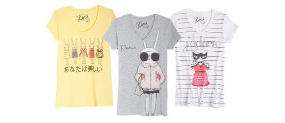 Fifi Lapin for Mighty Fine V Neck Tees @ Delias